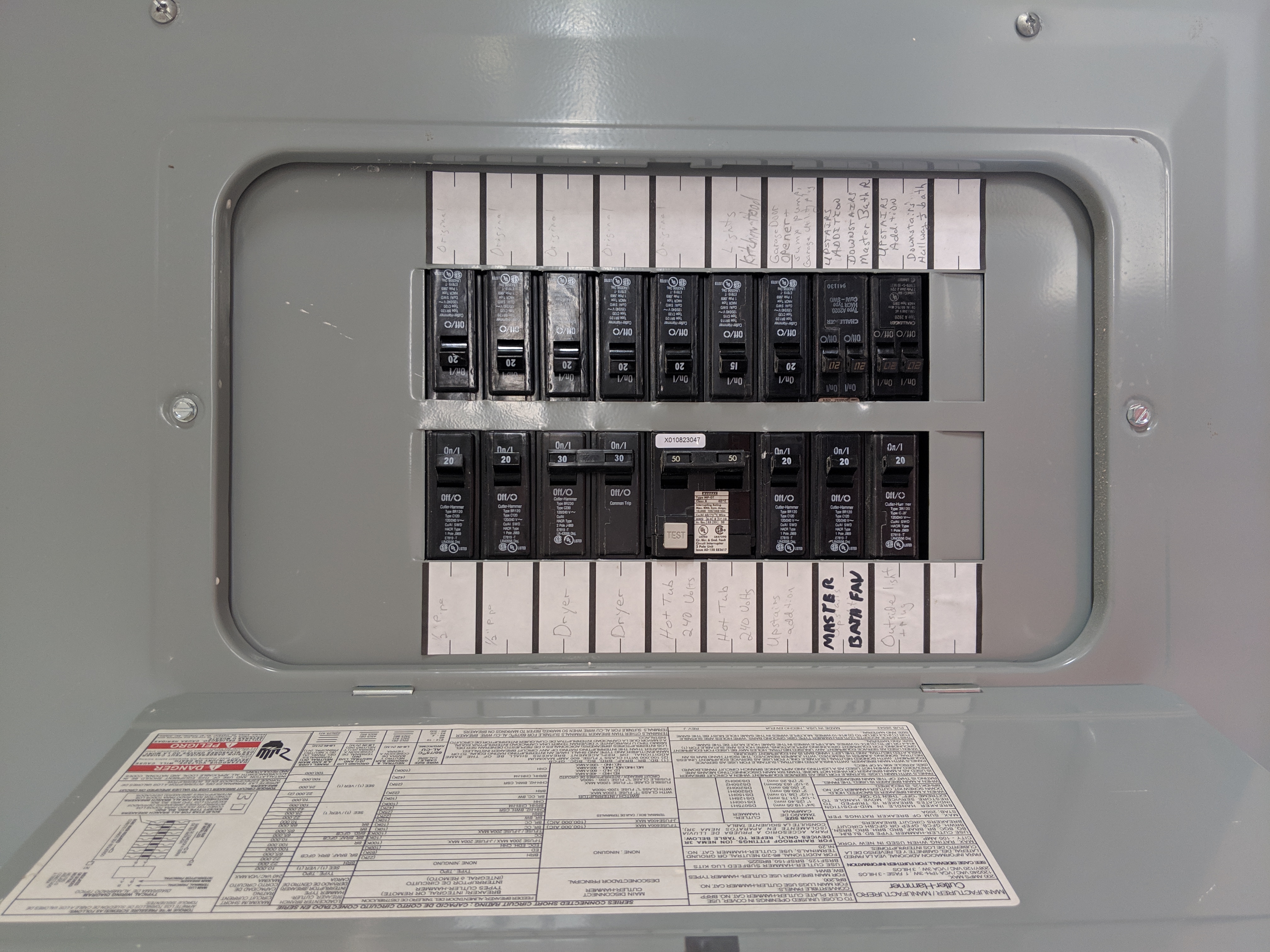 Example of an opened consumer unit