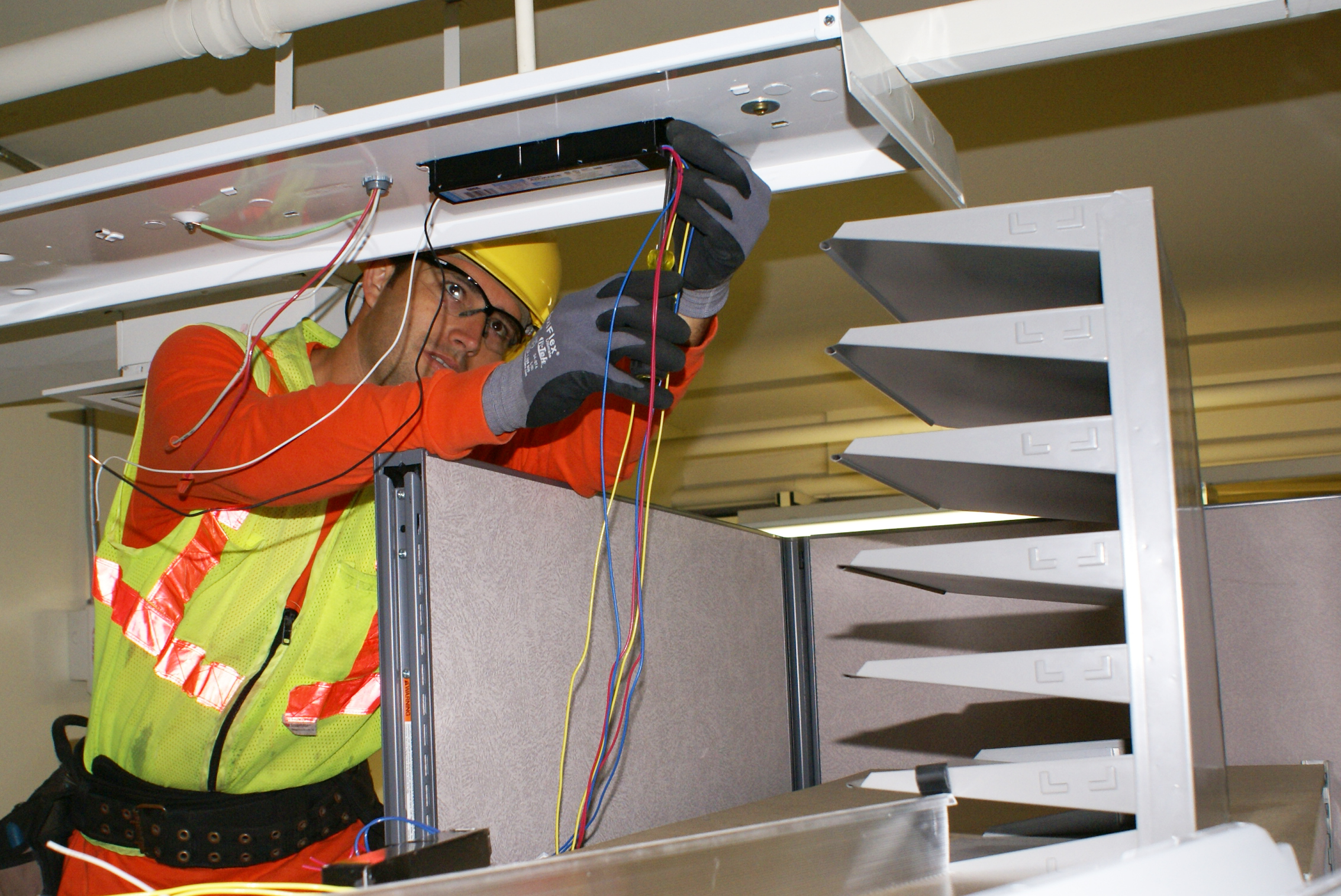 Example of light fixture rewiring