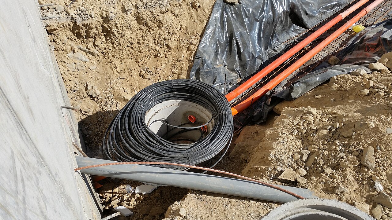 Example of fibre optic route installation